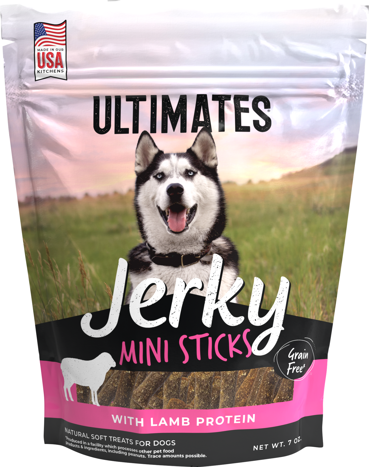 Ultimates Jerky Mini Sticks Dog Treats Lamb 7 oz 034846596304