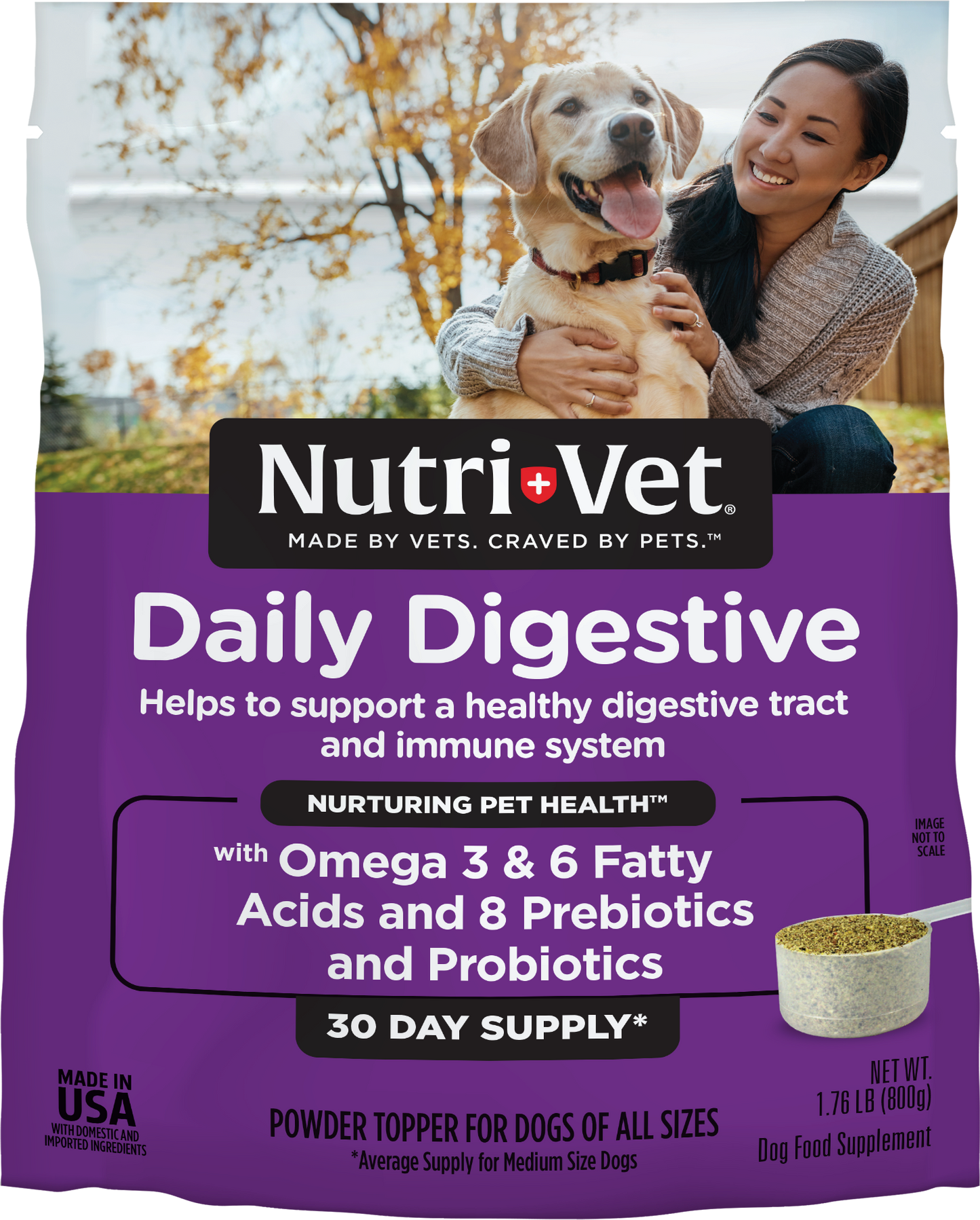 Nutri-Vet Daily Digestive Powder Topper Dog Supplement 1.76 lb 669125001868
