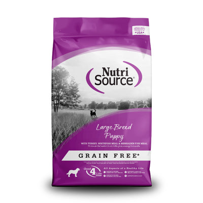 NutriSource Large Breed Puppy Grain Free Dry Dog Food Turkey, Whitefish, & Menhaden 26 lb 073893299653