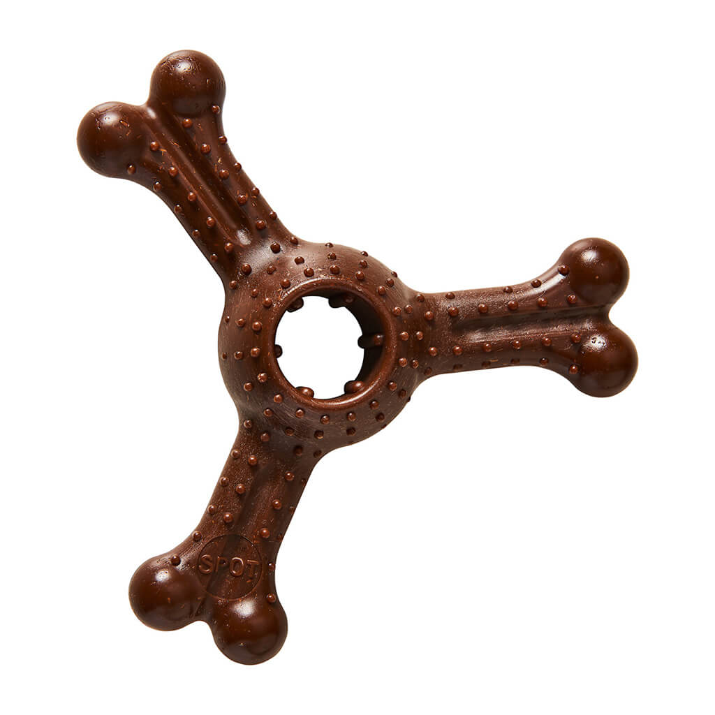 Bam-Bone Plus Triple Chew Dog Toy Bison 7 in 077234547731