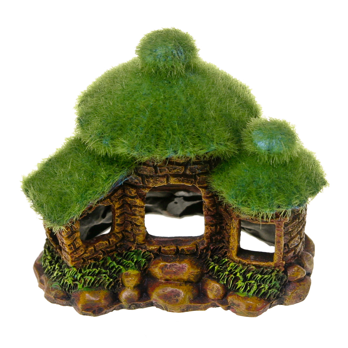 Blue Ribbon Pet Products Hut w/Fiber Moss Ornament 030157020606