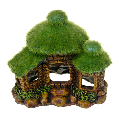 Blue Ribbon Pet Products Hut w/Fiber Moss Ornament 030157020606
