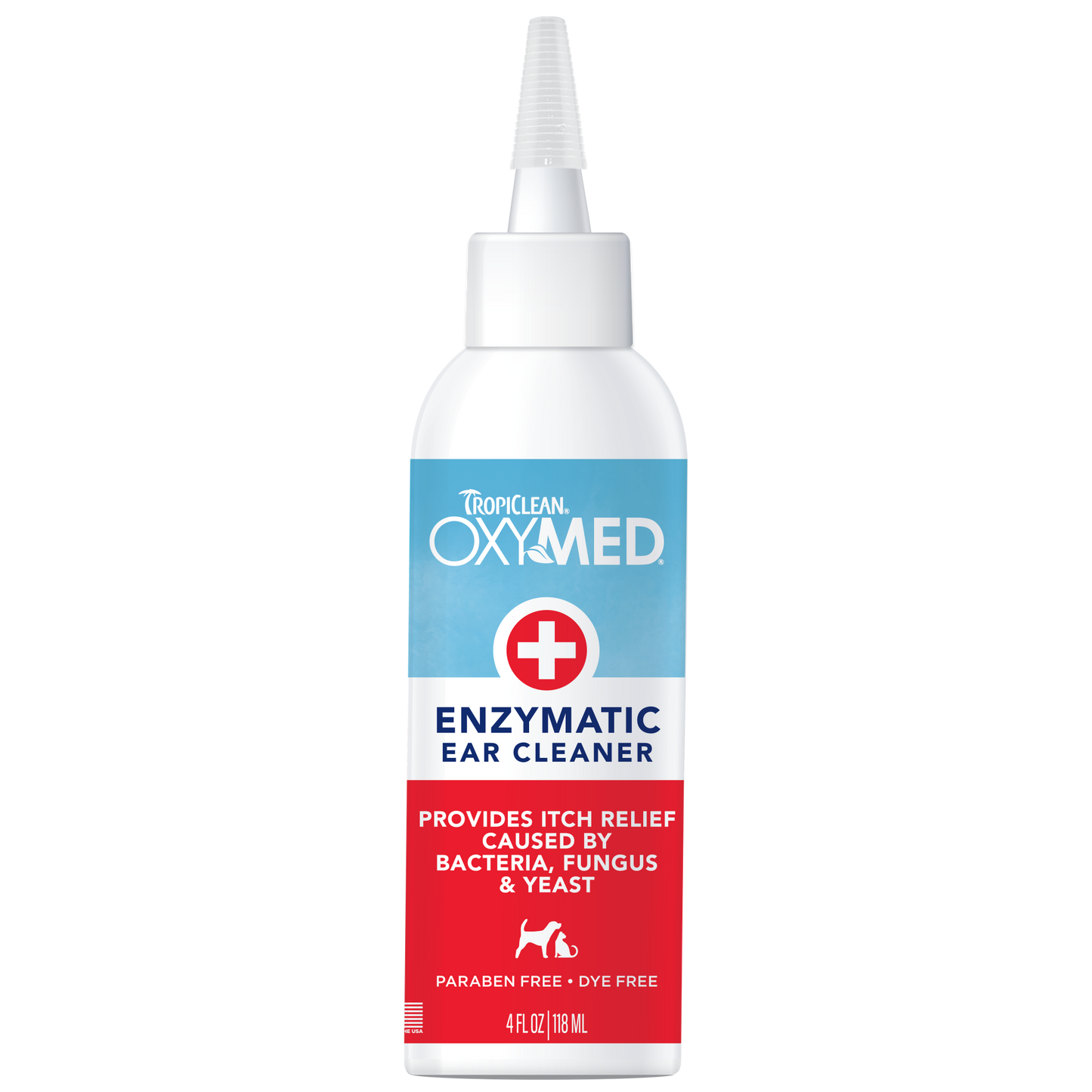 TropiClean OxyMed Enzymatic Ear Cleaner for Pets 4 oz 645095007659