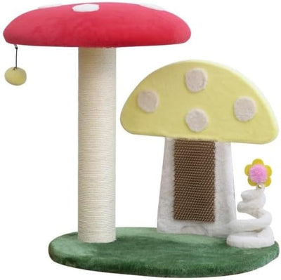 PetPals Moultrie 2-Level Cat Tree Red, Yellow & Green 818483019354