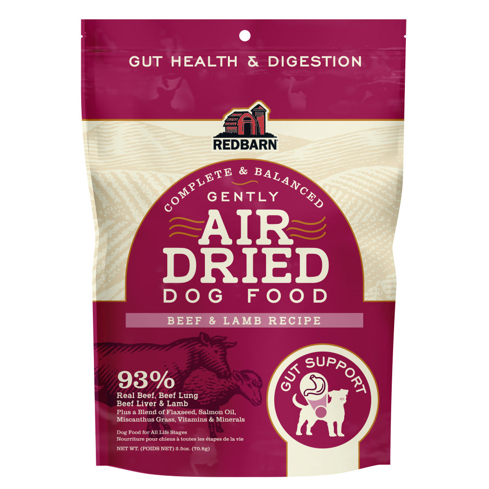 Redbarn Pet Products Air Dried Gut Support Dry Dog Food Beef & Lamb 12ea/2.5 oz 785184120620