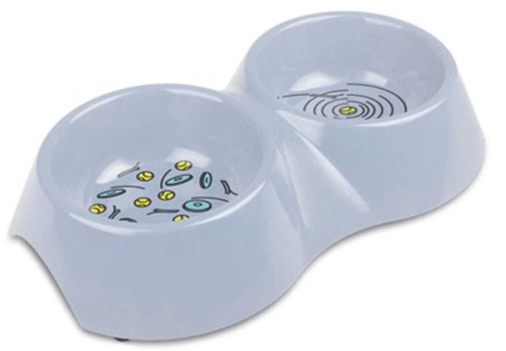 Van Ness Plastics EcoWare Bamboo Double Dish for Dogs Assorted 32oz LG