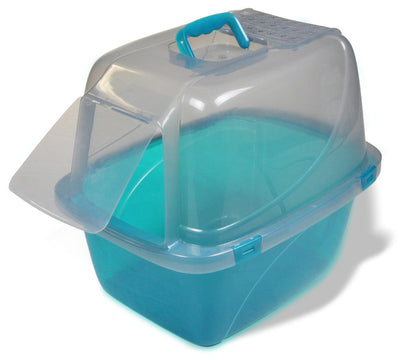 Van Ness Plastics Translucent Enclosed Cat Litter Box Blue LG