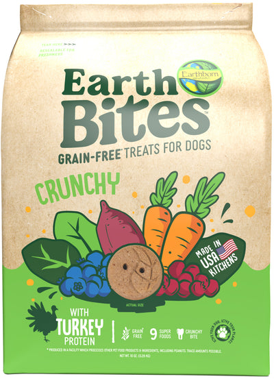 Earthborn Holistic EarthBites Crunchy Dog Treats Turkey & Pumpkin 10 oz 034846723601
