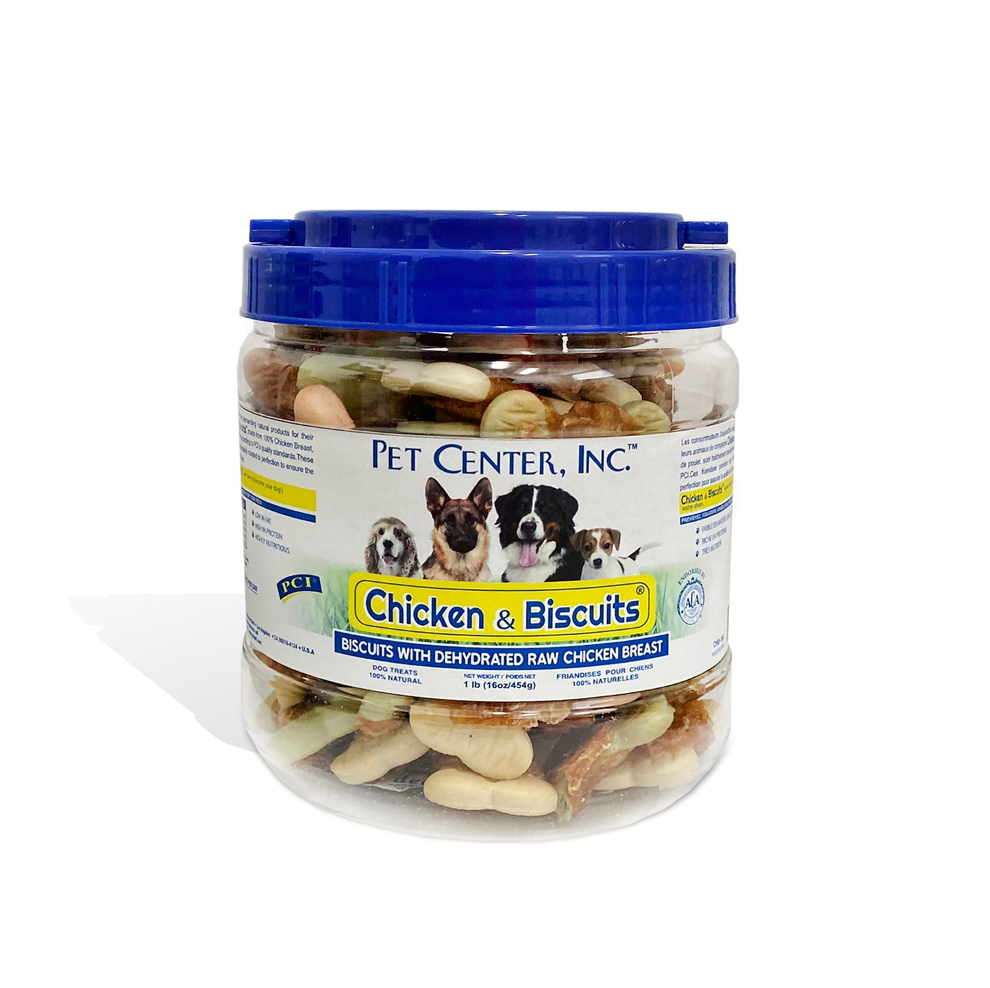Pet Center Chicken & Biscuits Dog Treat Canister 1 lb 727348881602