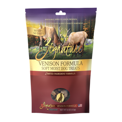 Zignature Venison Soft Moist Treats For Dog 4 oz
