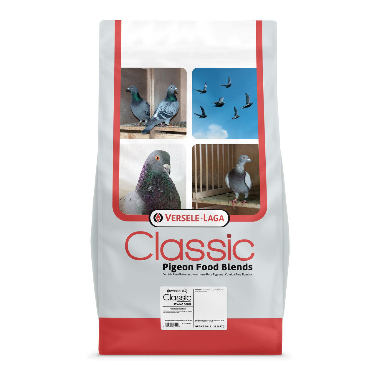 Versele-Laga Classic Pigeon Food Blends 15% No Corn 50 lb 046706800445