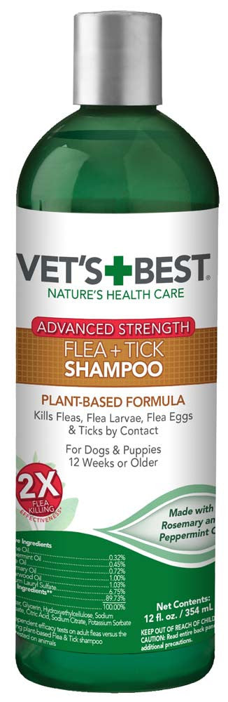 Vet's Best Flea & Tick Advanced Strength Shampoo for Dogs 12 fl. oz