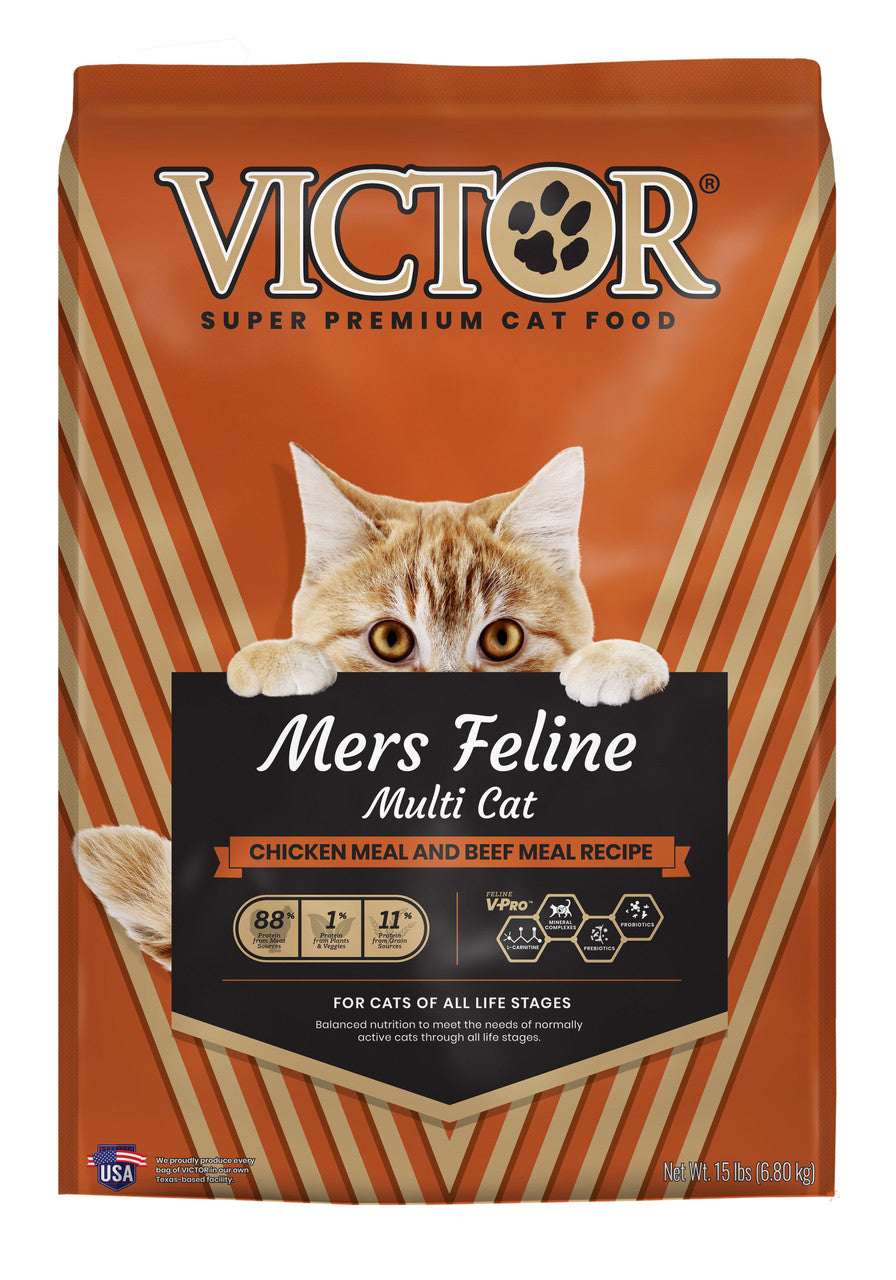 Victor Super Premium Dog Food Mer's Classic Feline Dry Cat Food Chicken & Beef 15lb