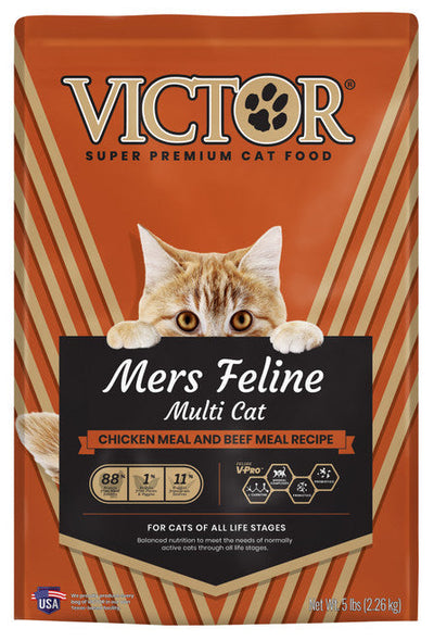 Victor Super Premium Dog Food Mer’s Classic Feline Dry Cat Chicken & Beef 5lb