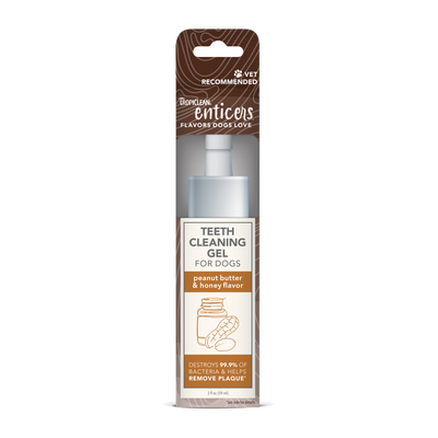 TropiClean Enticers Teeth Cleaning Gel for Dogs Peanut Butter & Honey 2 oz 645095004498
