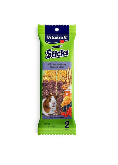 Vitakraft Crunch Sticks Guinea Pig Treats Wild Berry & Honey 3.75 oz 2 ct - Small - Pet