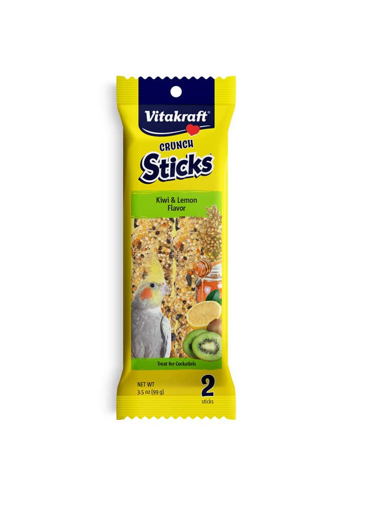 Vitakraft Crunch Sticks Kiwi & Lemon Flavor Cockatiel Treat 3.5 oz 2 Count