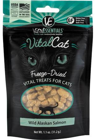 Vital Essentials Vital Cat Freeze Dried Grain Free Wild Alaskan Salmon Cat Treats-1.1-oz-{L+xR} 840199637546