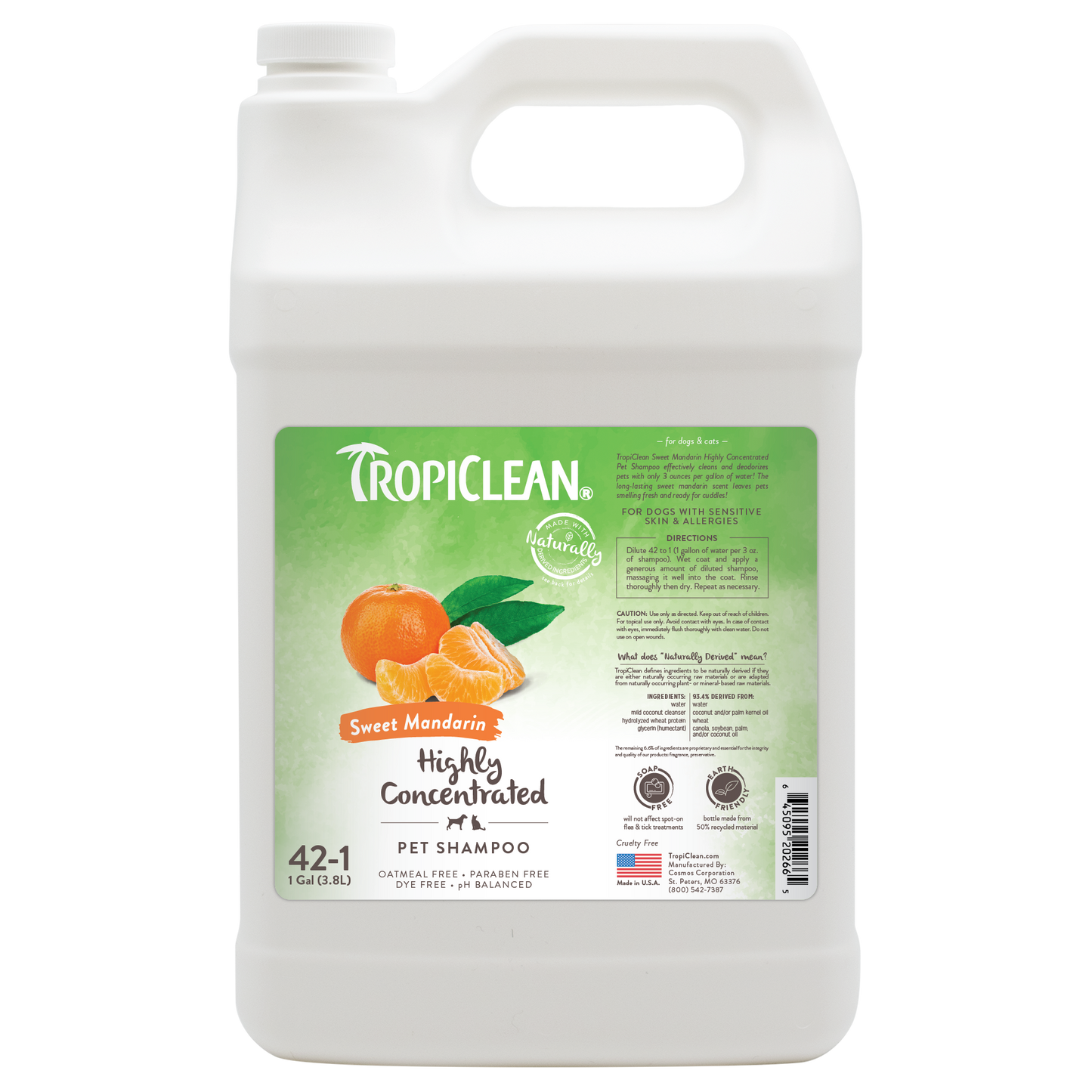TropiClean Highly Concentrated Pet Shampoo 1 gal 645095202665