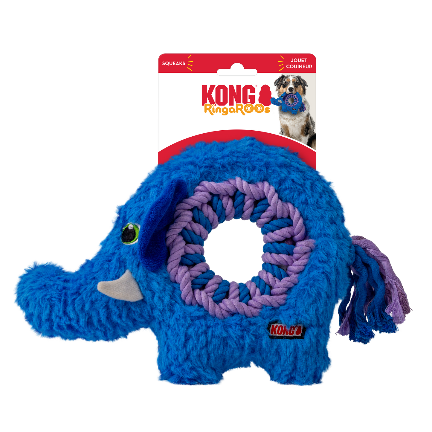 KONG Ringaroos Dog Toy Elephant Medium 035585506401