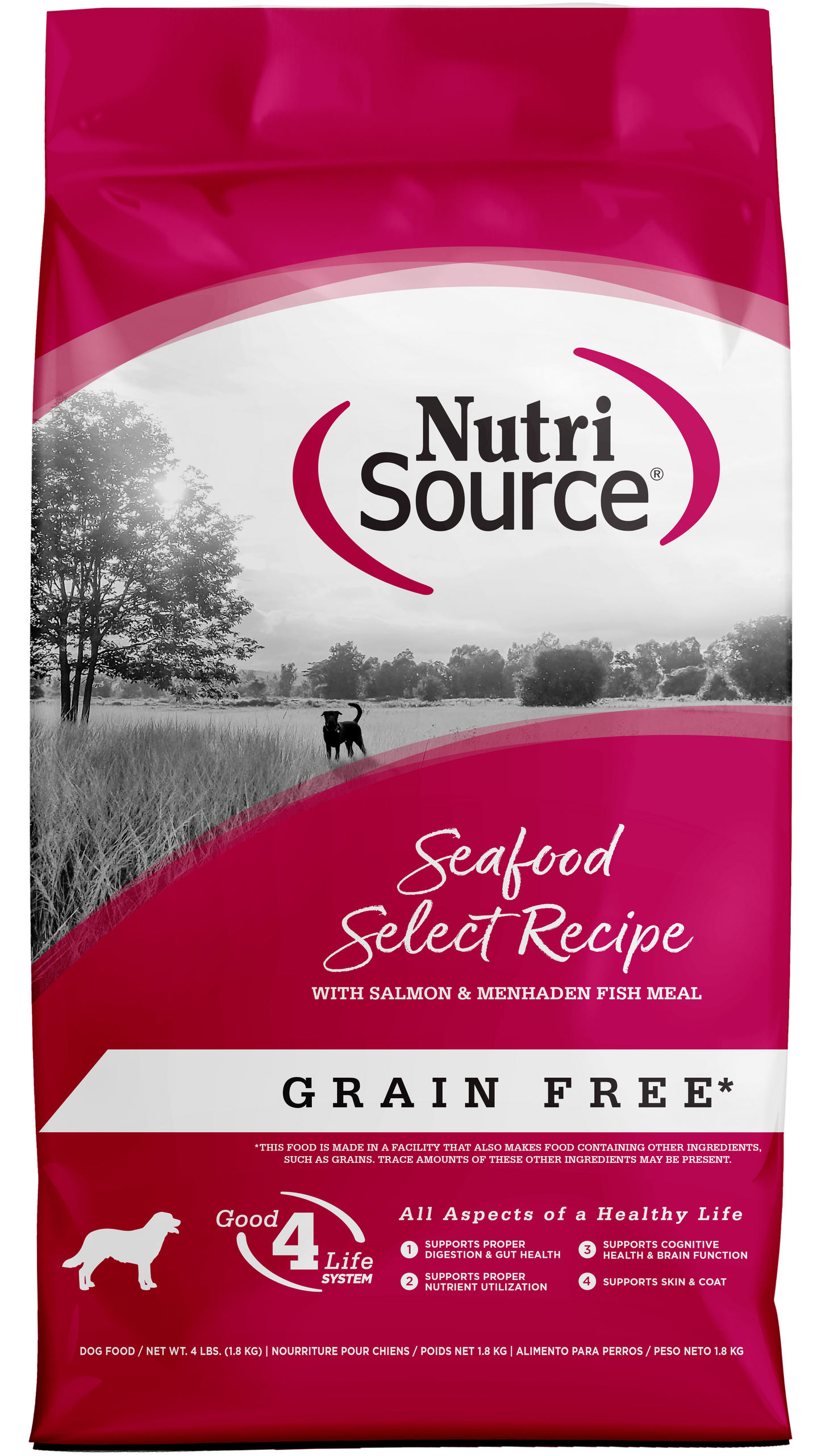 NutriSource Select Recipe Grain Free Dry Dog Food Seafood Select 4 lb 073893430087