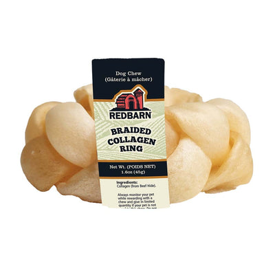 Redbarn Pet Products Collagen Braided Ring Dog Treat 15ea/15 ct 785184926314