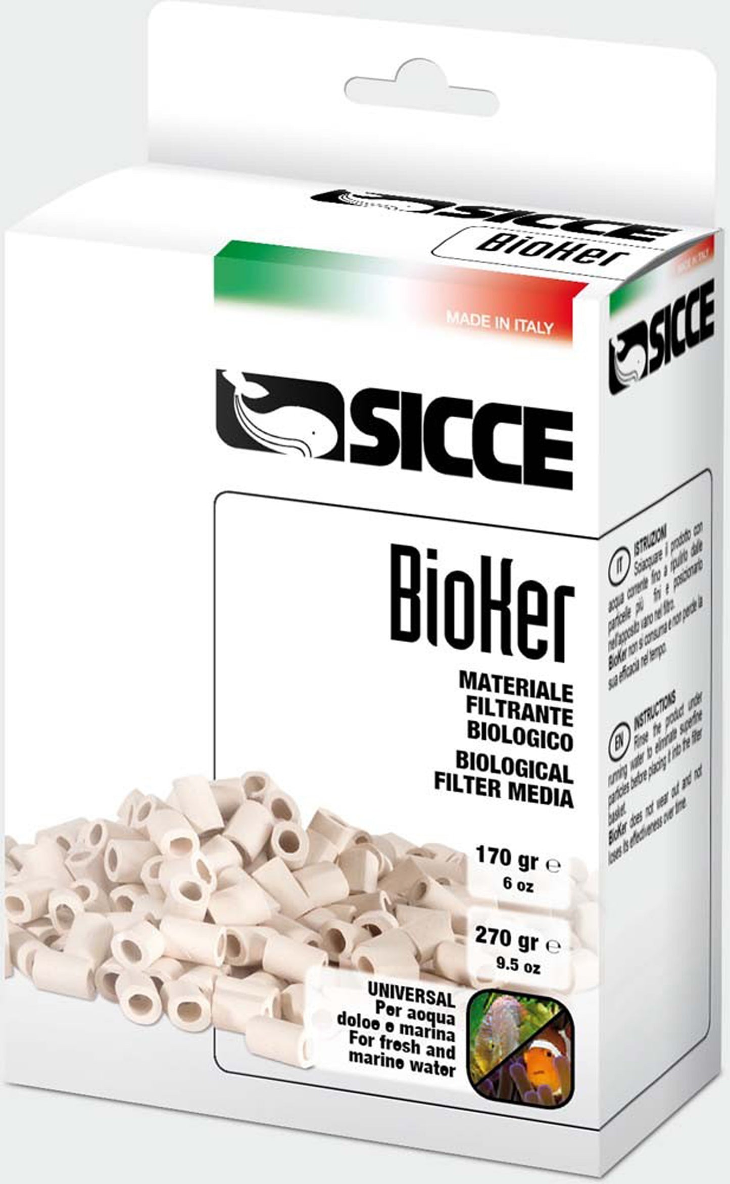 Sicce WHALE & SPACE EKO Replacement Bioker Ceramic Biological MEDIA - 270G 270 g 8011469957608