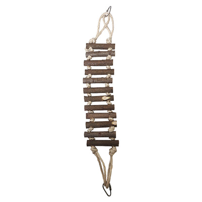 A & E Cages Natural Wood Rope Ladder Small 644472117660