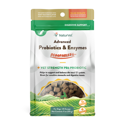 NaturVet Scoopables Advanced Probiotics and Enzymes for Dogs 11 oz 797801605281