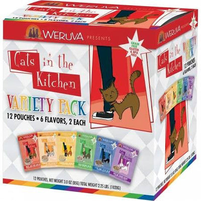 Weruva Grain Free Cats In The Kitchen Pouches Variety Pack - 1.3 - oz Case Of 12 - {L + x} - Cat