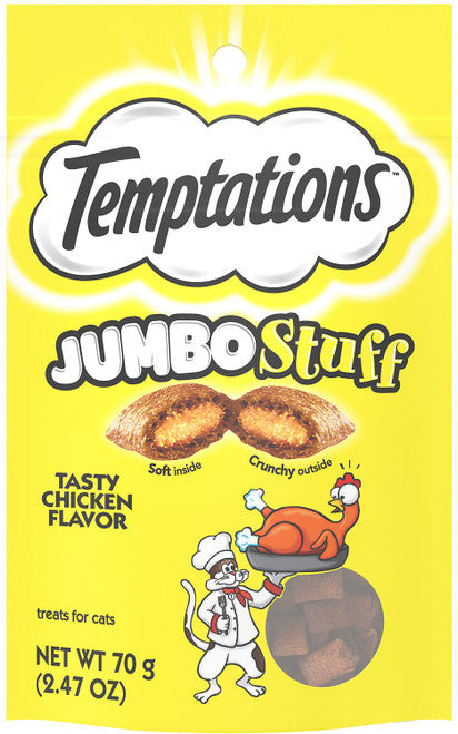 Whiska Temptations Jumbo Stuff Tasty Chicken Flavor Cat Treats 12/2.47oz {L - 1}798705