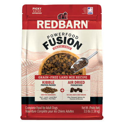 Redbarn Pet Products Powerfood Fusion Grain Free Dry Dog Food Land Mix Beef 3.5 lb 785184120835