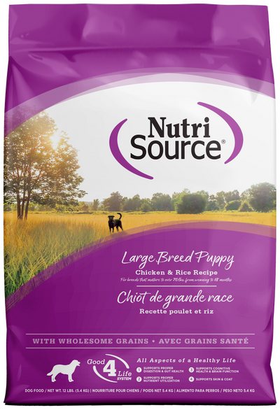 NutriSource Large Breed Puppy Dry Dog Food Chicken & Rice 12 lb 073893264040