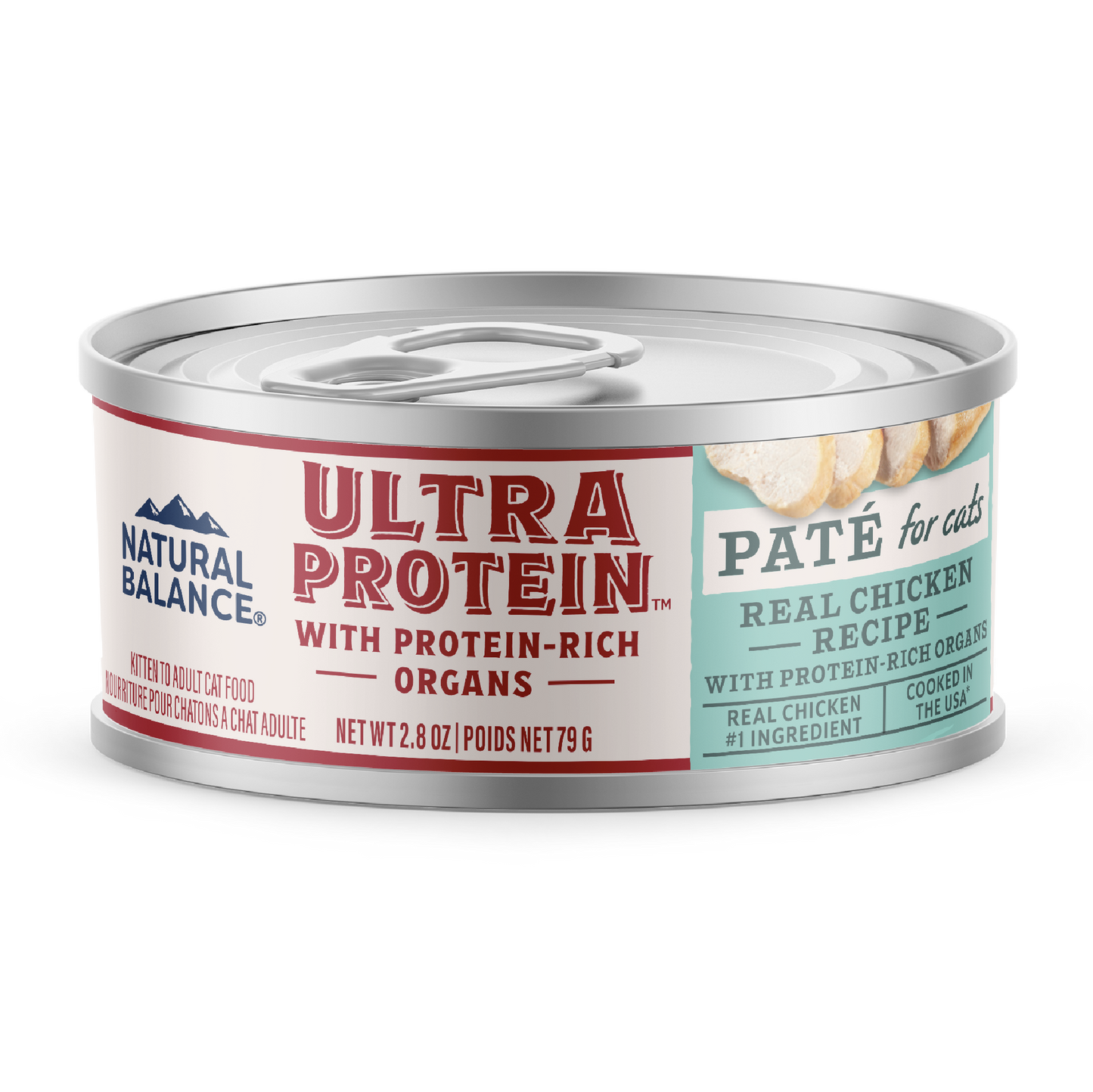 Natural Balance Pet Foods Ultra Protein Pate Canned Cat Food Chicken 24ea/2.8 oz 723633006972