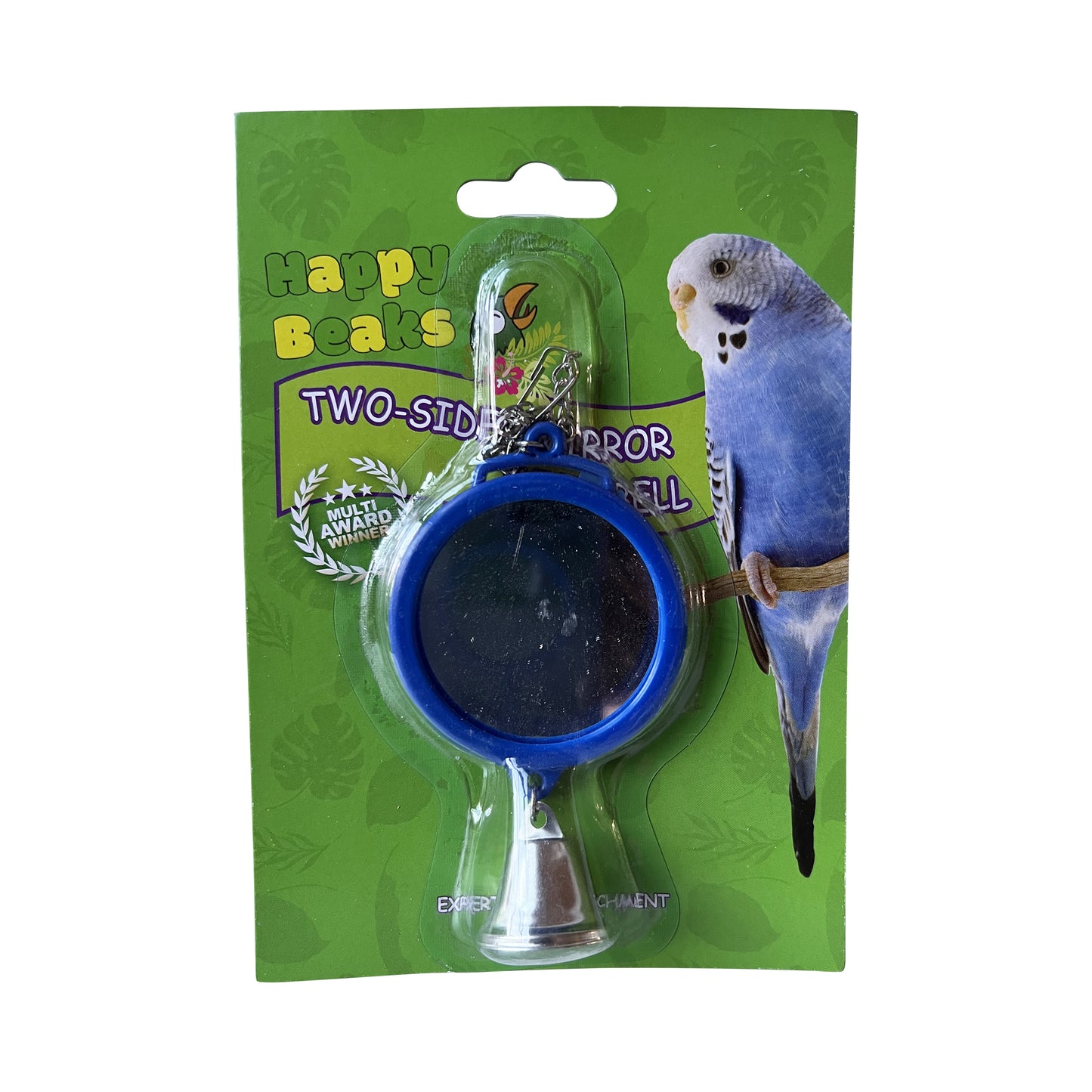 A & E Cages Happy Beaks 2-Sided Mirror with Bell Bird Toy 644472015232