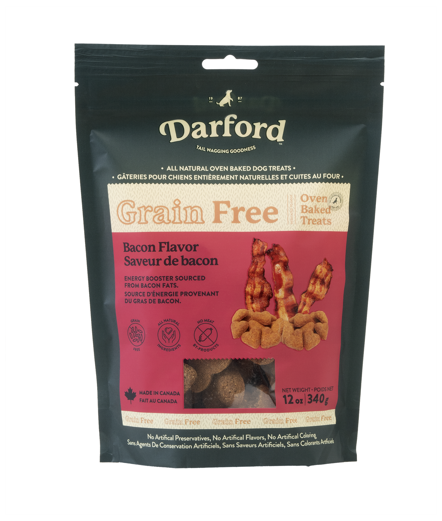 Darford Grain Free Dog Biscuits Bacon Recipe Regular Bacon 12 oz 064863012648
