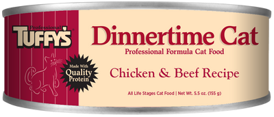 Tuffy's Dinnertime Canned Cat Food Chicken & Beef 24ea/5.5 oz 073893022206