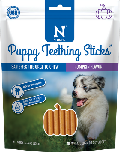 N-Bone Puppy Teething Sticks Pumpkin 3.74 oz 657546800511