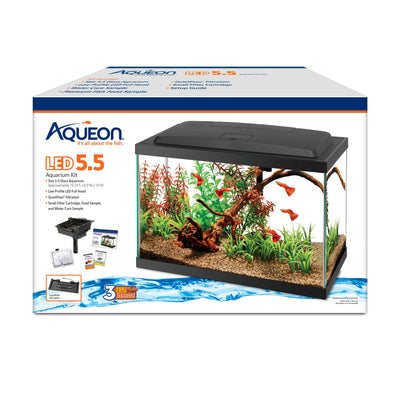 Aqueon Aquarium Fish Tank Starter Kit with LED Lighting 5.5-gal 015905002554