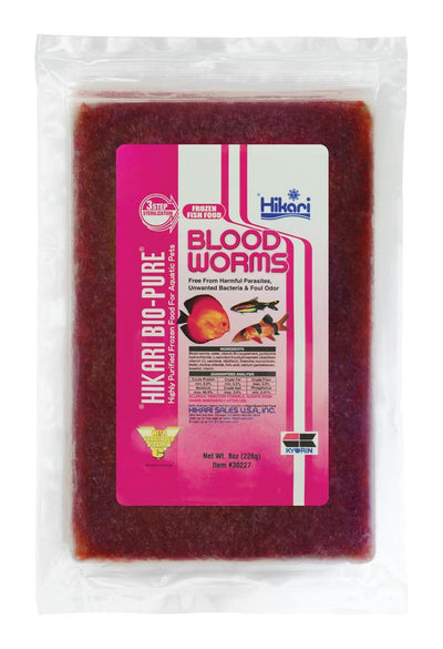 Hikari USA Blood Worm Frozen Fish Food 8 oz SD-5 042055302272