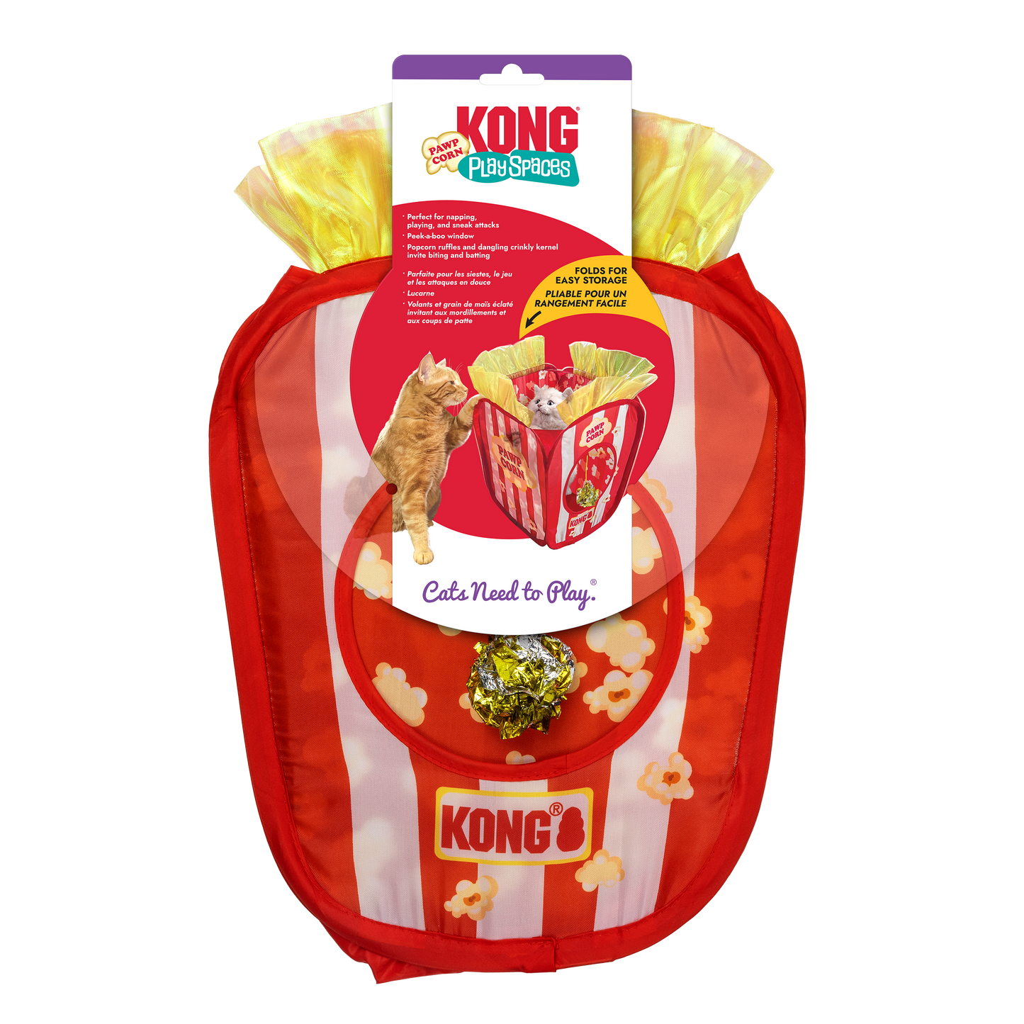 KONG Play Spaces Pawpcorn Cat Toy Red 035585534008