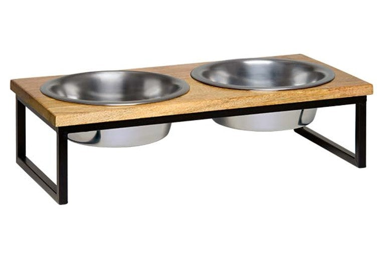 Loving Pets Black Label Raised Wooden Top Diner 2 qt 842982076853