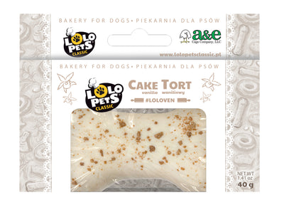 A & E Cages LoLo Pets Bakery Bone Shaped Dog Cake Treat Vanilla Mini 644472002188