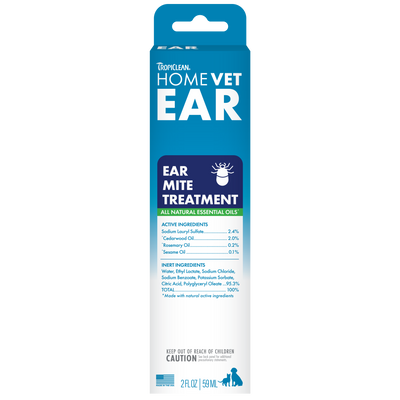 TropiClean HomeVet Ear Mite Treatment 2 oz 645095008823
