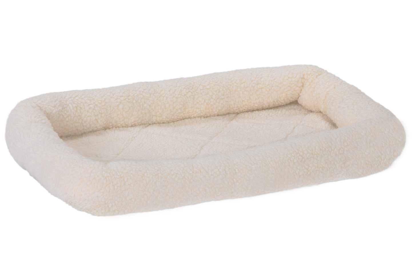 Fur Haven Pet Products Faux Lambswool Pet Crate Bolster Bed Cream X-Small, 22In X 13 in 842229132502