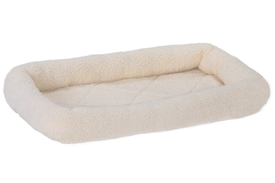 Fur Haven Pet Products Faux Lambswool Pet Crate Bolster Bed Cream X-Small, 22In X 13 in 842229132502