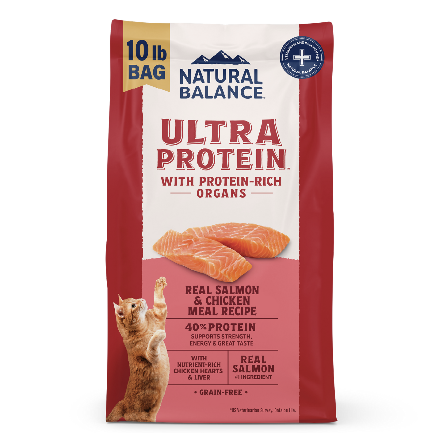 Natural Balance Pet Foods Ultra Protein Dry Cat Food Salmon & Chicken 10 lb 723633006903