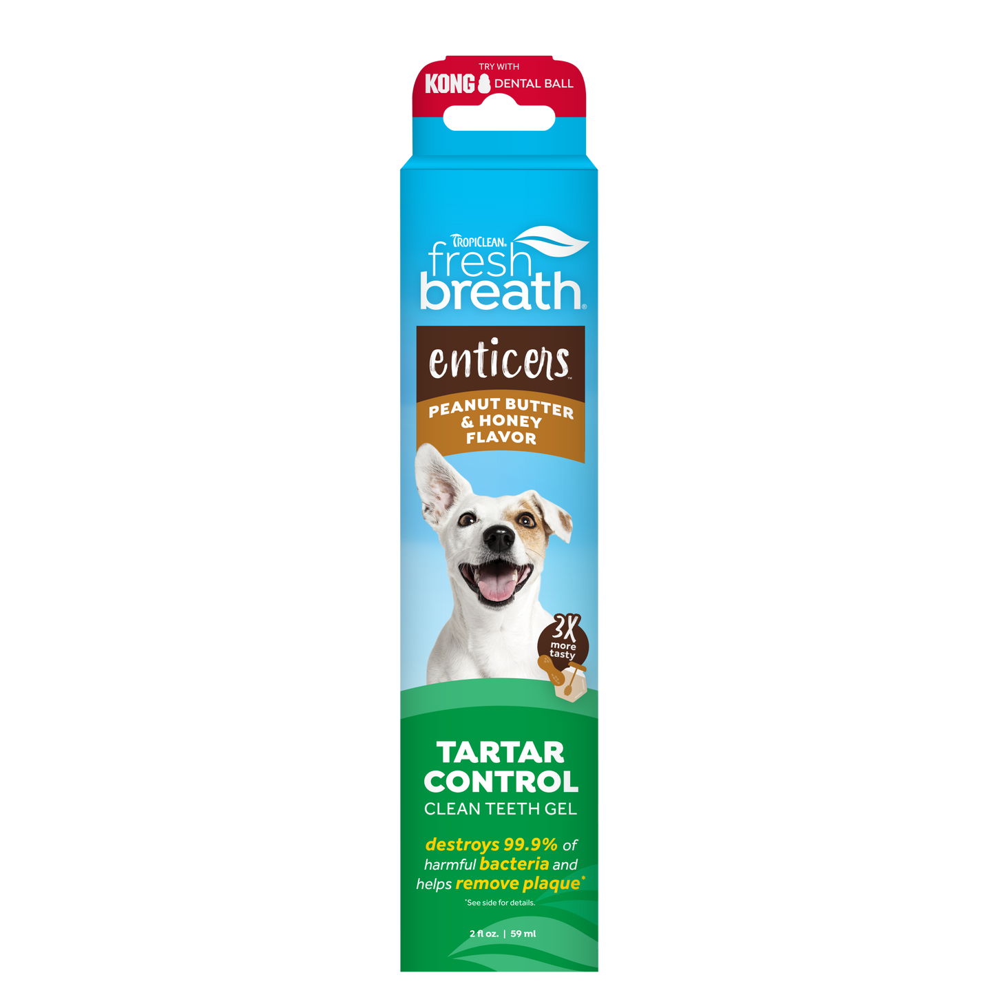 TropiClean Fresh Breath Enticers Teeth Clean Gel Peanut Butter & Honey 2 oz 645095006423