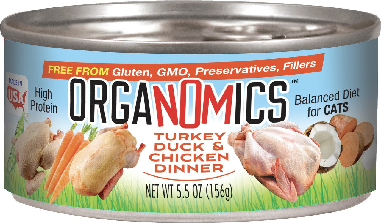 OrgaNOMics Turkey Duck & Chicken Dinner Canned Cat Food 24ea/5.5 oz 856348008235