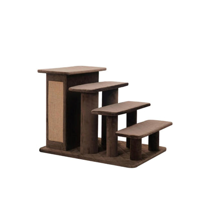 PetPals Zoso 2in1 Modern Pet Stairs and Storage Brown 20 in 818483018388